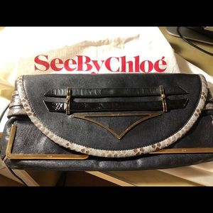 See By Chloe Black Leather Clutch